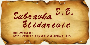 Dubravka Blidarević vizit kartica